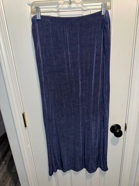 Navy Blue Maxi Skirt - Women's Stretchy Pull-On Skirt